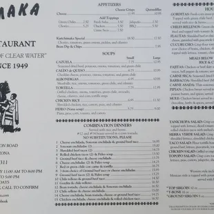 Menu - front (October 2024)