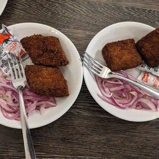 Fish cutlets and chicken cutlets