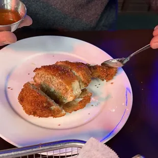 Stuffed chicken wing  This is a very difficult thing for the Chef to do. And it was so incredibly delicious and PERFECT.