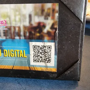 a qr code on a box