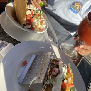 Fish taco, ceviche de pescado