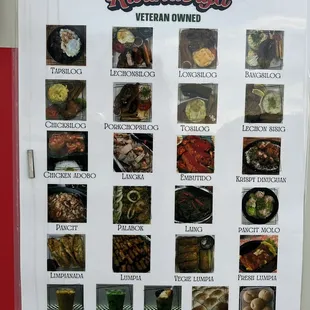 a menu for a restaurant