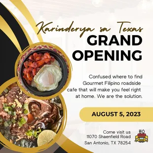 Opening in August 5th, come out and see us!