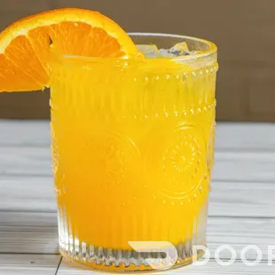 a glass of orange juice