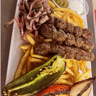 Shish Kebob on fries