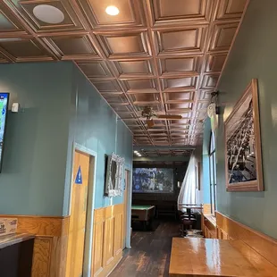 View from bar to back room
