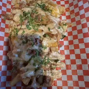 Loaded fries with pulled pork.  Amazing,