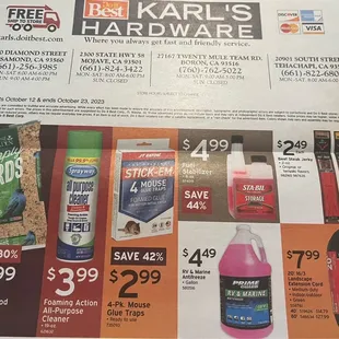 Sale starts 10/12/23 thru 10/23/23