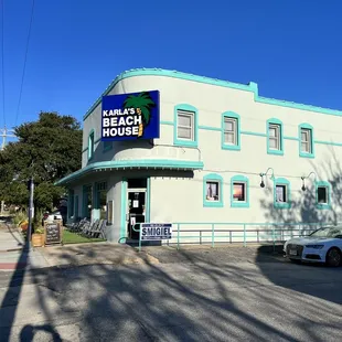 the front of the building