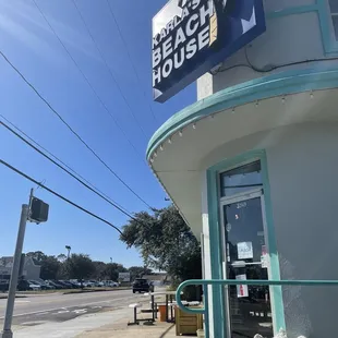 the front of the building