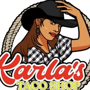 the logo for karla&apos;s taco shop