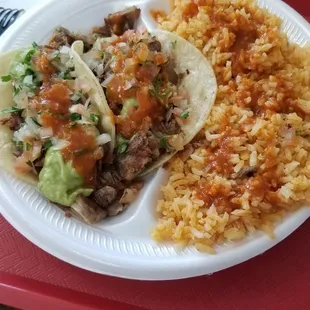 2 carnitas tacos &amp; rice...... $13!!! Better be great!