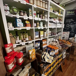 shelves of food