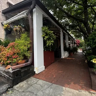 the entrance to the restaurant