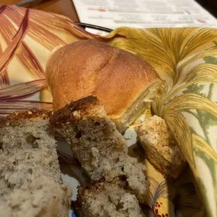 Delicious dinner rolls and banana bread