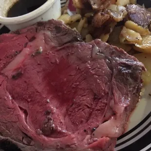 Prime rib, bloody as hell, just the way I like it