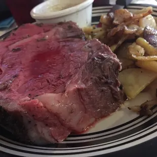 Prime rib special with a side of potatoes