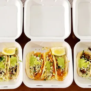 four different tacoses