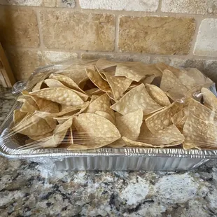 $15 tray of chip. RIP OFF!!! Literally the size of 2, $2.50 bag DO NOT EXPECT TO GET WHAT YOU PAY FOR WHEN  ORDERING CHIPS.