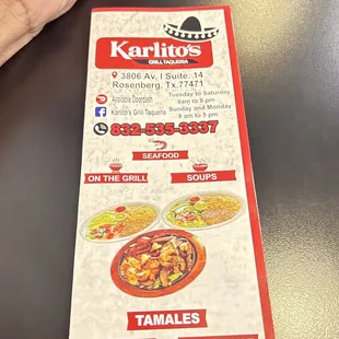 menu