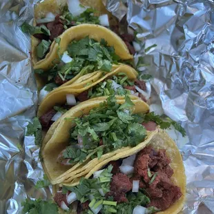 Pastor and fajita tacos