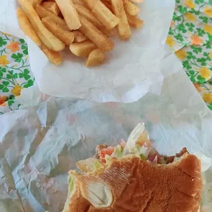 Chicken Fried Steak sandwich and fry.  Reminds me of the ever loved and famous Braums version.   Absolutely Delicious.