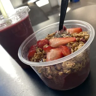 Karma Bowl and Mangoberry Madness Smoothie