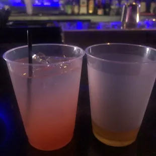 two drinks on a bar