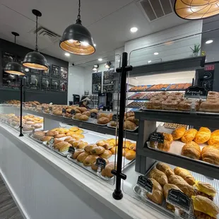 Beautiful display of kolaches and donuts.