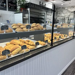 a display of baked goods