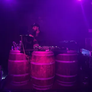 This DJ was really amazing! Loved the lighting and the setup in wine barrels is genius and so Napa!