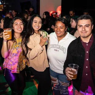 a group of people at a party