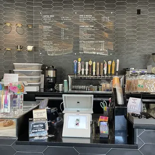 a coffee shop counter