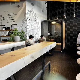 Inside privacy booth.