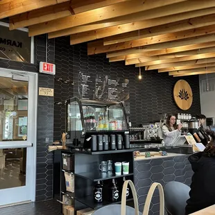 the interior of a coffee shop
