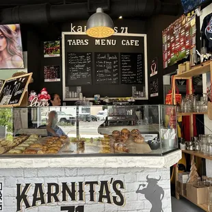 the interior of a cafe