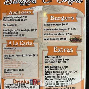 Menu - Burgers &amp; More