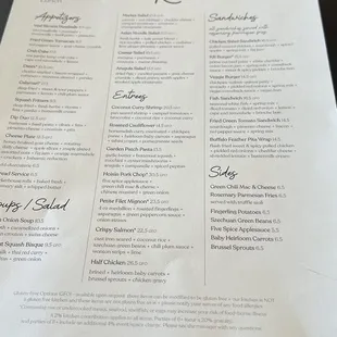 menu