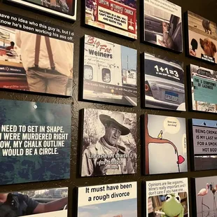a wall full of posters