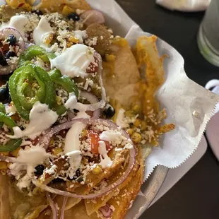 Nachos with green Chile pork