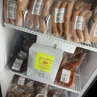 a variety of sausages