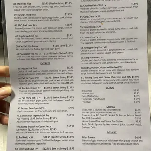 Karuna&apos;s Thai Plate| Side 1 of current menu, April 24th, 2024
