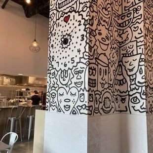 a kitchen and dining area