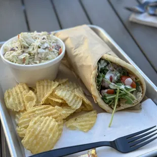 Chicken Wrap with Coleslaw