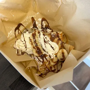 a dessert in a paper bag