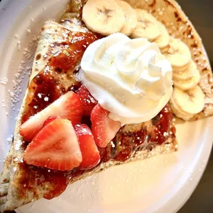 Strawberry banana crepe