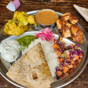 Goobi aloo and chicken tikka