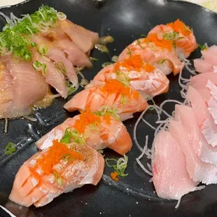 a plate of sushi