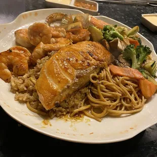 Salmon and Shrimp Hibachi