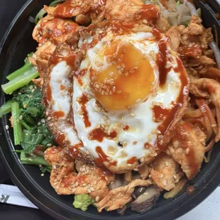 Spicy chicken bibimbap